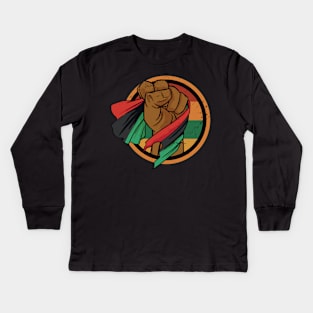Black History Fight for Equal Rights Juneteenth Flag Kids Long Sleeve T-Shirt